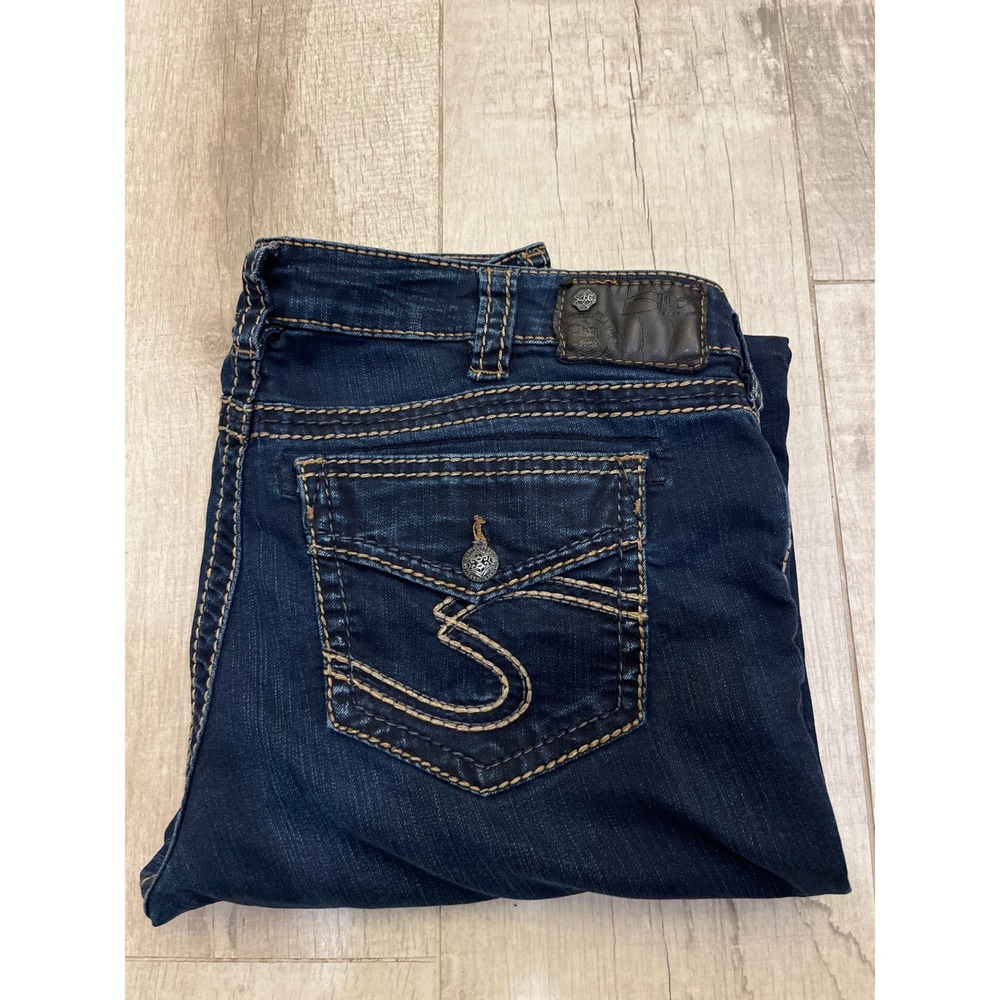 Silver Jeans‎ Co Suki Mid Rise Skinny Jeans Dark Indigo Flap Pocket 31